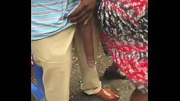 Play Huge! Big Black Dick Flash in Public Bus Stop
