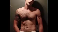 Play White Hot Cumshot: Tatted Solo Latino with Huge Dick