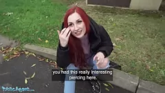 Play Public Agent's Redhead Brit with Pierced Tits Gets Creamed in a Basement Fuck