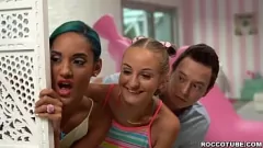 Play Stepdad Erik Everhard Orchestrates Interracial Group Sex with Stepmom and Stepsisters
