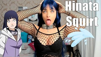 Play Sexy Cosplay Hinata - NARUTO - Teen Webcam Intense squirting through panties HOT Hitachi masturbating on bed - Novinha Gozando na Calcinha Squirt Ahegao