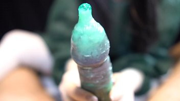 Play Corona Covid Female Doctor Surgical Outfit and Gloves Condom Handjob and Anal Prostaste Fingering
